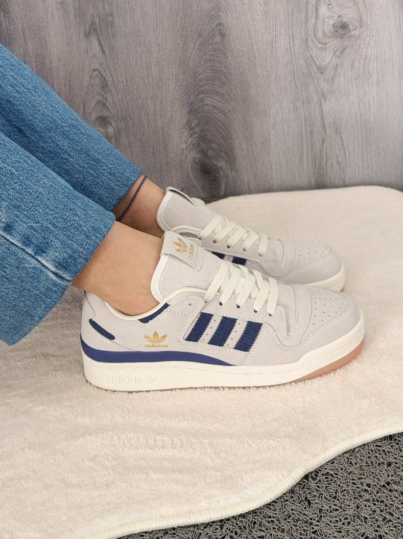 Adidas Forum White Cream Navy Blue