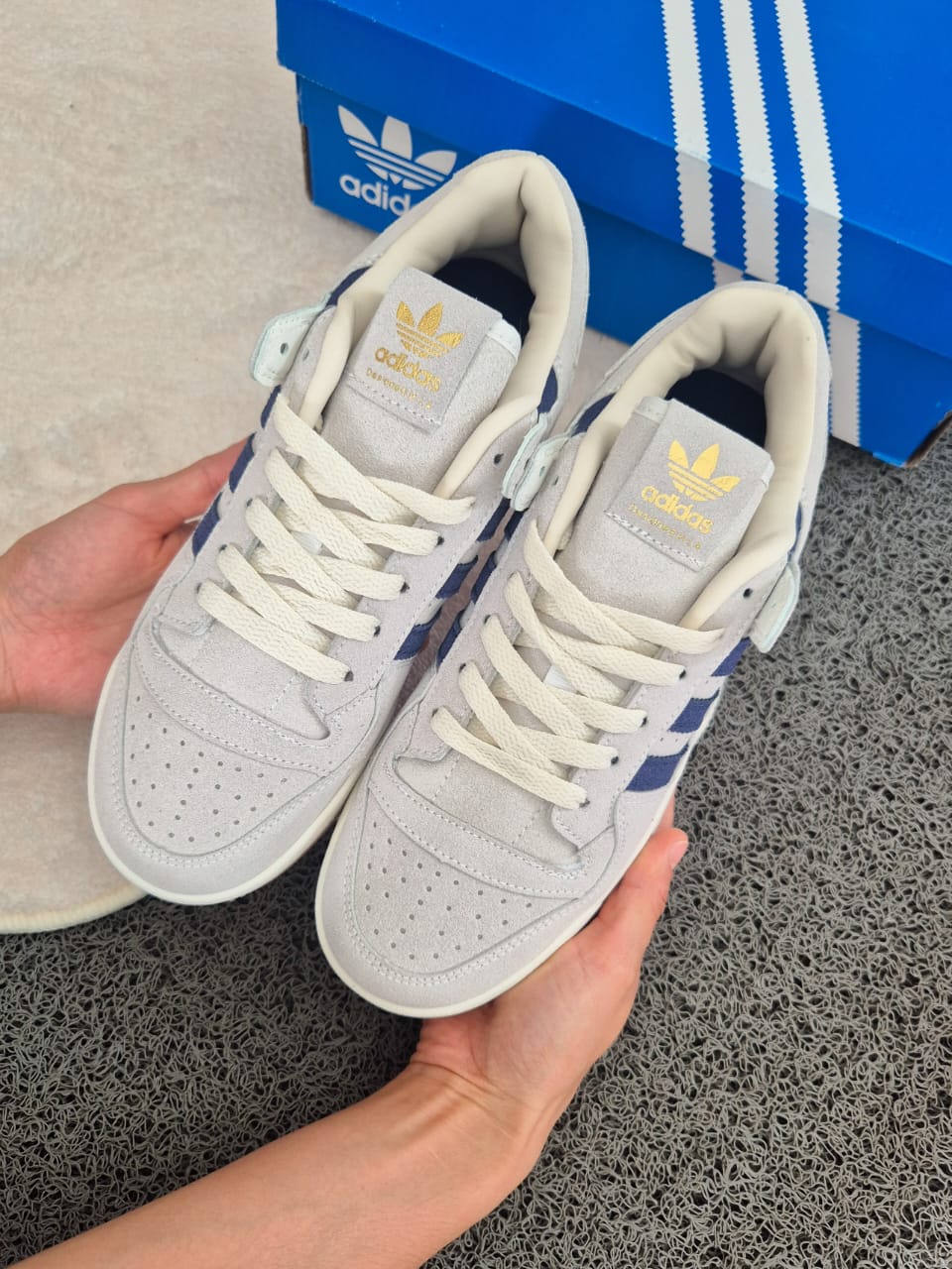 Adidas Forum White Cream Navy Blue